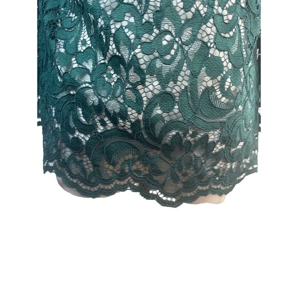 ZARA Small Forest Green Lace Bell Sleeve Blouse - Picture 11 of 13